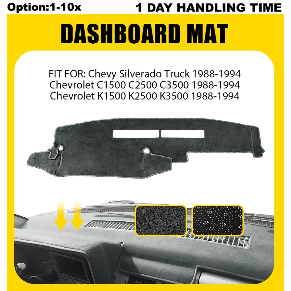 Alfombrilla de salpicadero para Chevrolet C1500 C2500 C3500 1988-1994 gris Foto 1 de 4