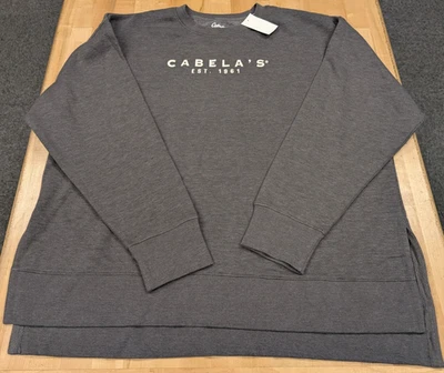 Cabela's Logo Sweatshirt Women's XL Charcoal Gray Heather Long Sleeve - Image 1 of 4