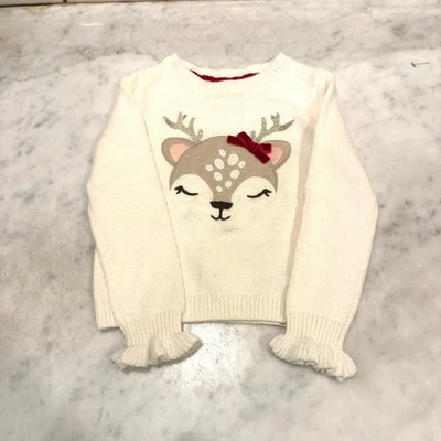 Свитер для девочек Cynthia Rowley кремовый олень размер XS 4 рождественский праздник - Изображение 1 из 3