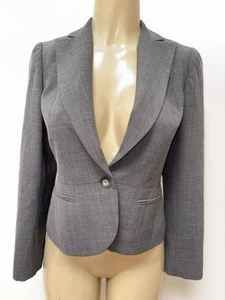 Ann Taylor Petites Gray Fitted Blazer Business Career Size 2 - Picture 1 of 5