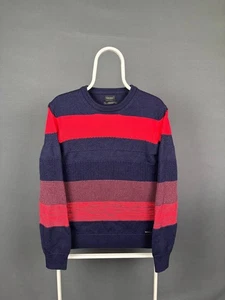 Diesel Mens Sweater Size L Red & Purple Acrylic Long Sleeve Crew Neck Pullover - Picture 1 of 8