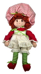Muñeca de trapo Strawberry Shortcake 23” vintage 1985 patrón de costura hecha a mano peluche años 80 - Imagen 1 de 8