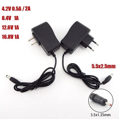 DC 4.2V 8.4V 12.6V 16.8V 1A Power Supply Adapter charger plug for 18650 battery - Image 1 of 4