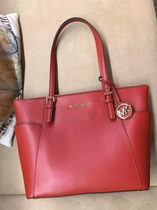 MICHAEL KORS HENKELTASCHE, REIßVERSCHLUSS, ROT, LEDER, XL , 36x25 cm , Neuwertig - Bild 1 von 9