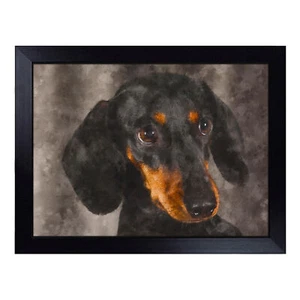 Porträt eines Dackels Hund Kunst Schoß Tablett gepolsterter Sitzsack gepolsterter Schreibtisch - Bild 1 von 4