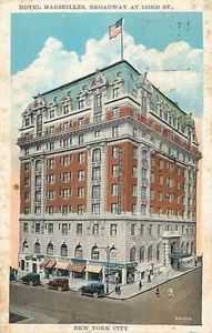 Postal Hotel New York Marseilles Broadway 1930 - Imagen 1 de 2