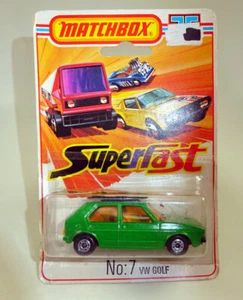 Matchbox Superfast n.º 7C VW Golf verde metálico excelente en blíster - Imagen 1 de 7