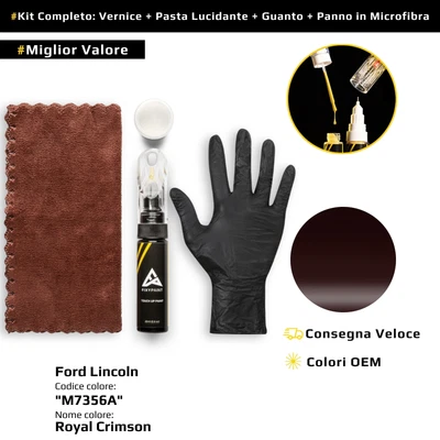 Vernice di ritocco per Ford Lincoln Kit M7356A Royal Crimson - Immagine 1 di 4