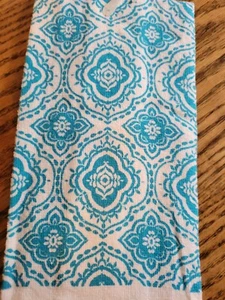 100% COTTON KITCHEN DISH TOWEL New Classic Blue & White Floral Damask style - Picture 1 of 2