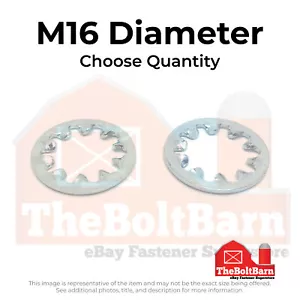 Arandelas internas con bloqueo de dientes M16 clase 10 zinc transparente (elige la cantidad) - Imagen 1 de 7