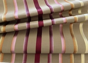 HOULÈS of Paris "FONTENAY" Khaki taffeta/Multi silk stripes- $394-27.75"x27.25"L - Picture 1 of 10