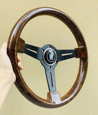 Nardi Classic 360mm Mahogany Wood Steering Wheel with Black Finish - Image 1 of 4