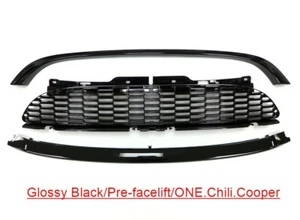 Parrilla de malla delantera deportiva negra brillante para Mini Cooper R56 ONE 07~09  - Imagen 1 de 5