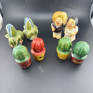 Vintage Salz- und Pfefferstreuer mit Kaktus und mexikanischem Thema - Bild 1 von 4
