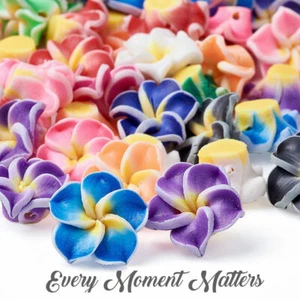 50 x MIXED COLOUR POLYMER CLAY FLOWERS BEADS 12mm Random Mix LIMITED STOCK - Picture 1 of 4