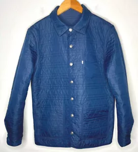 NEW Levi Small Reversible Quilted Chore Coat Jacket Blue Western Overshirt VTG - Picture 1 of 11