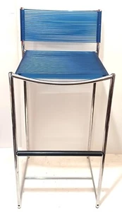 VINTAGE G. BELOTTI DESIGNED for ALIAS 'SPAGHETTI' BAR STOOL MODERN STYLE BLUE - Picture 1 of 6
