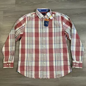 Tommy Bahama Big Island kariertes Hemd Herren Medium Feuer Tanz auf Knopfleiste Langarm - Bild 1 von 11