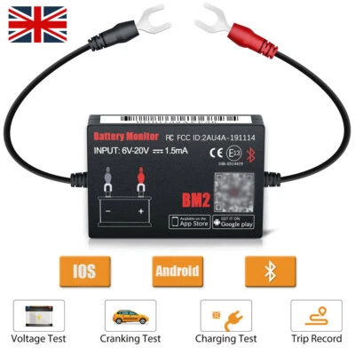 12V Car Battery Monitor via Bluetooth 4.0 Voltage Meter Tester LowVolt Alarm BM2 - Image 1 of 4