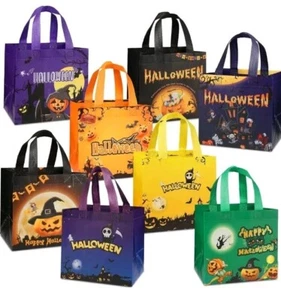 16 Piece Halloween Trick or Treat Tote Bags with Handles Party Supplies 8"X5" - Picture 1 of 5