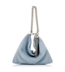 New JIMMY CHOO Blue Suede Callie Clutch Bag $995 - Picture 1 of 14