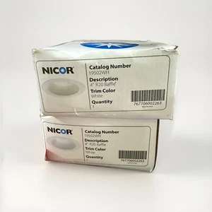 (2) Nicor 19502WH 4” R20 White Baffle Trim Kits (17d3) - Picture 1 of 1