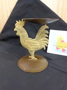 Rooster Candle Holder Brown Beige Metal For 3" Pillar Chicken Farm  - Picture 1 of 6