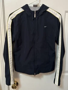 Y2K Women's Nike Full Zip Blue Windbreaker Light Jacket Women Small 2000s - Picture 1 of 3