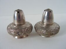 ANTIQUE VINTAGE PAIR OF ASIAN MIDDLE EASTERN WHITE METAL PEPPERS