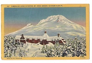 Neue TIMERBLINE LODGE Mt. KAPUZE Wintersport Portland OREGON Postkarte ODER Leinen - Bild 1 von 2