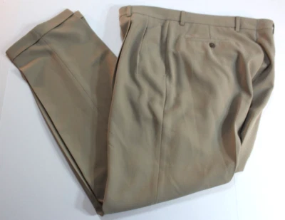 Alan Flusser Men's Golf Pants Pleated Cuffed Men Size 36 x 34  Beige - Image 1 of 4