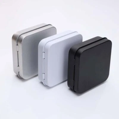 5 Pcs Mini Metal Tins Container Square Hinged Flip Storage Tin Box Small Kit Cas - Image 1 of 4