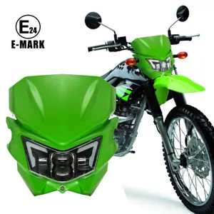Green LED Headlight Hi/Lo Lamp Kit For Kawasaki KLR KLX 125 140 250 300 450 650 - Picture 1 of 12