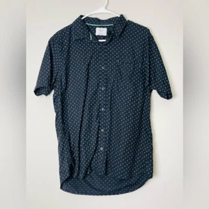 LEVEL TEN MENS MODERN SIZE LARGE BUTTON DOWN BLACK SHORT SLEEVE - Picture 1 of 10