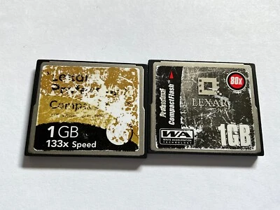 Lote 2p 1gb Lexar Hecho en EE. UU. Compactflash CF I Tarjeta de Memoria CF Router, NIKON CANON Foto 1 de 3