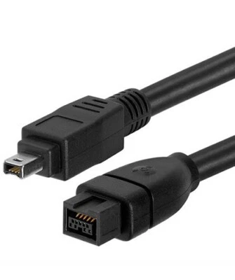 15ft Black FireWire 800 9-Pin To FireWire 400 4-Pin Bilingual Male Cable MacBook - Image 1 of 2