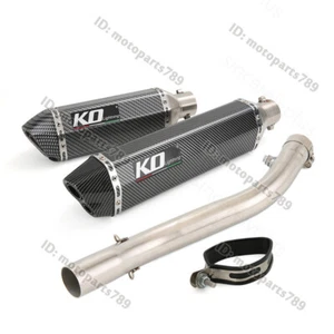 For Honda CBR600F4i 2001-2007 Exhaust System Mid Pipe Slip On 51mm Muffler Tip - Picture 1 of 8