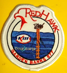 RED HAWK GARDEN BANKS 877 KERR McGEE IRON-ON-SEW-ON PATCH 3" - Picture 1 of 2