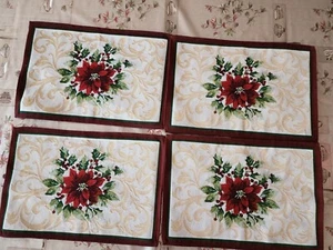 4 Christmas Holiday Placemats Home Decoration Heat Resistant Washable - 13”... - Picture 1 of 8