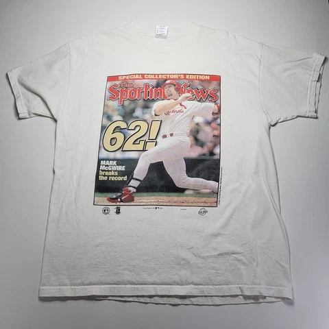 Mark McGwire Mens T Shirt XL St Louis Cardinals Vintage 90s 1998 Home Run Cover