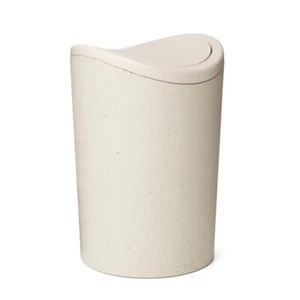 Superio Eco-Friendly Bathroom Trash Can with Curved Lid Modern Waste Bin 6 Liter - Picture 1 of 10