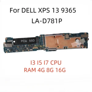 LA-D781P für DELL XPS 13 9365 Mainboard mit I5-7Y54 I7-7Y75 CPU 4GB/8GB/16GB - Bild 1 von 5