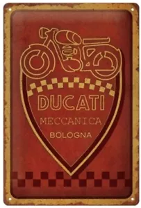Ducati Meccanica Bologne en Relief Métal Signe 300mm x 200mm - Imagen 1 de 2