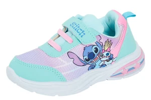 Girls Disney Stitch Light Up Trainers Kids Stitch Easy Touch Fasten Sports Shoes - Picture 1 of 23