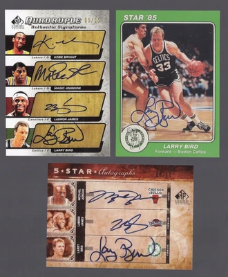 LARRY LEGEND INDIANA STATE BOSTON CELTICS LARRY BIRD 3 REPRINTS 3 FACSIMILE SIGS