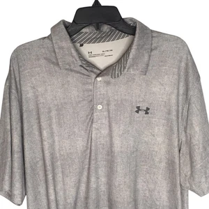 Under Armour Polo Shirt Mens XL Gray HeatGear Loose Golf Performance SS - Picture 1 of 9