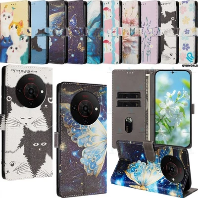Painted PU Leather Stand Phone Cover for ZTE A76 A75 A35E A73 A34 A54 A53 A35 - Image 1 of 4