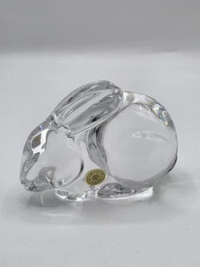 Vintage Val St. Lambert Crystal 4" Bunny Rabbit Belgian Signed Paperweight - Picture 1 of 13
