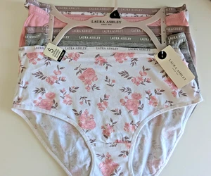 LAURA ASHLEY 5-Pack Cotton & Spandex Womens Brief Panties Size L NWT - Picture 1 of 6