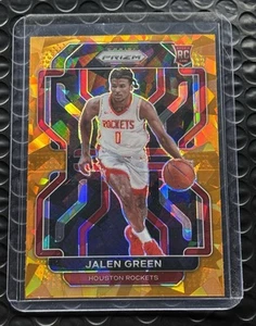 Jalen Green 2021-22 Panini Prizm Rookie ORANGE CRACKED ICE #306 Rockets SP RC - Picture 1 of 3